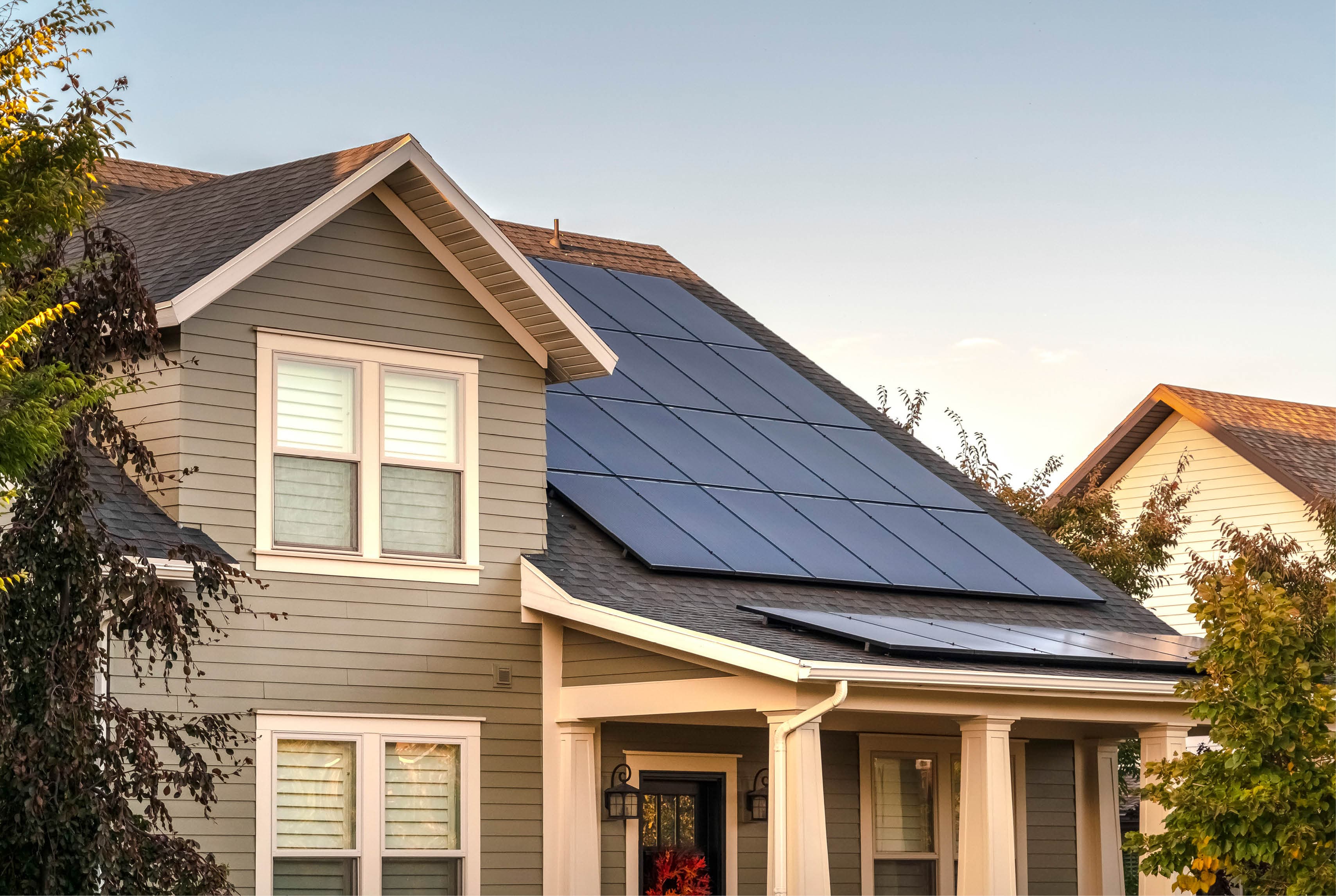 Solar panels on house