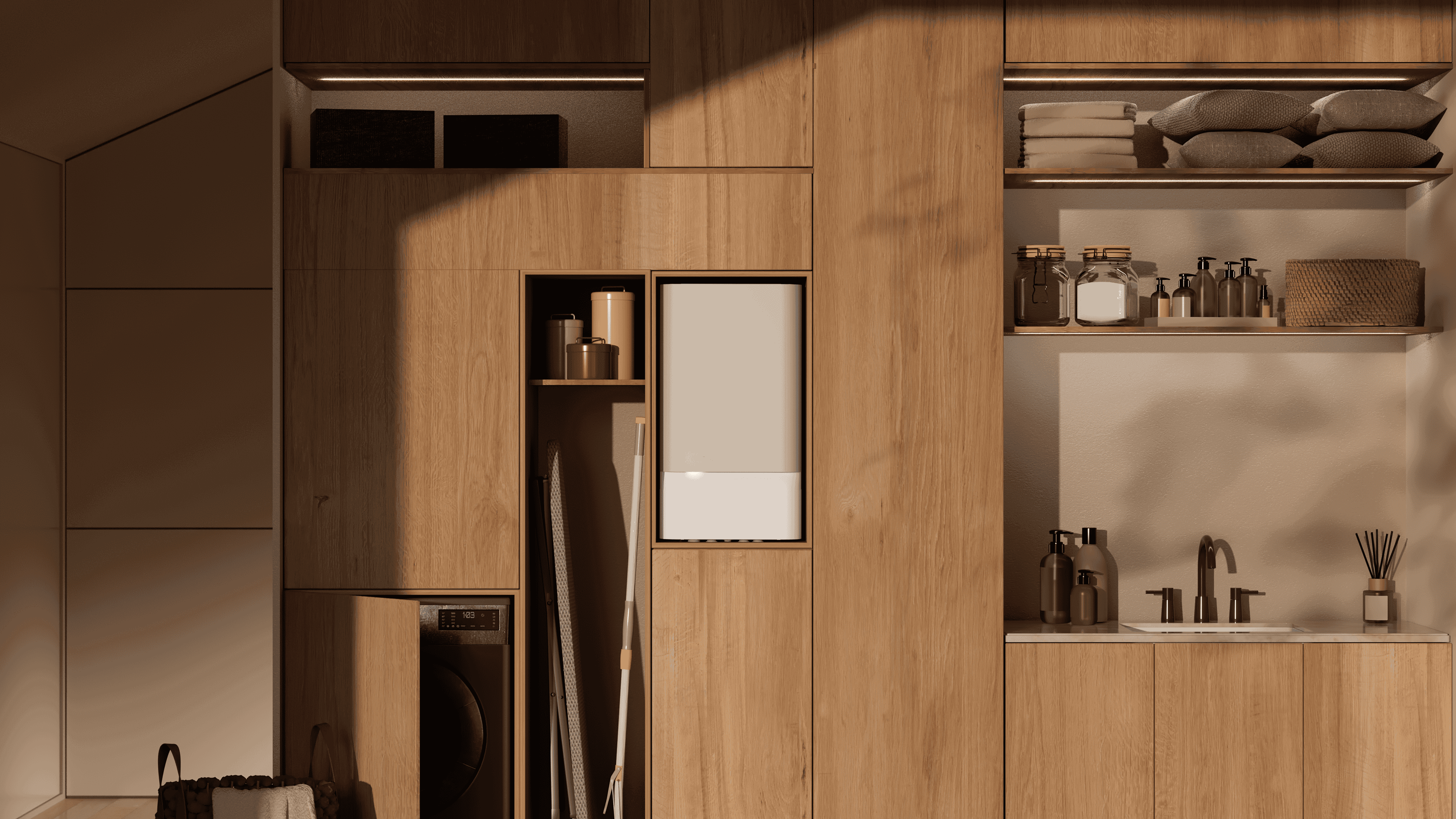 Picture of an Aira Indoor Unit Compact in a utility and kitchen area