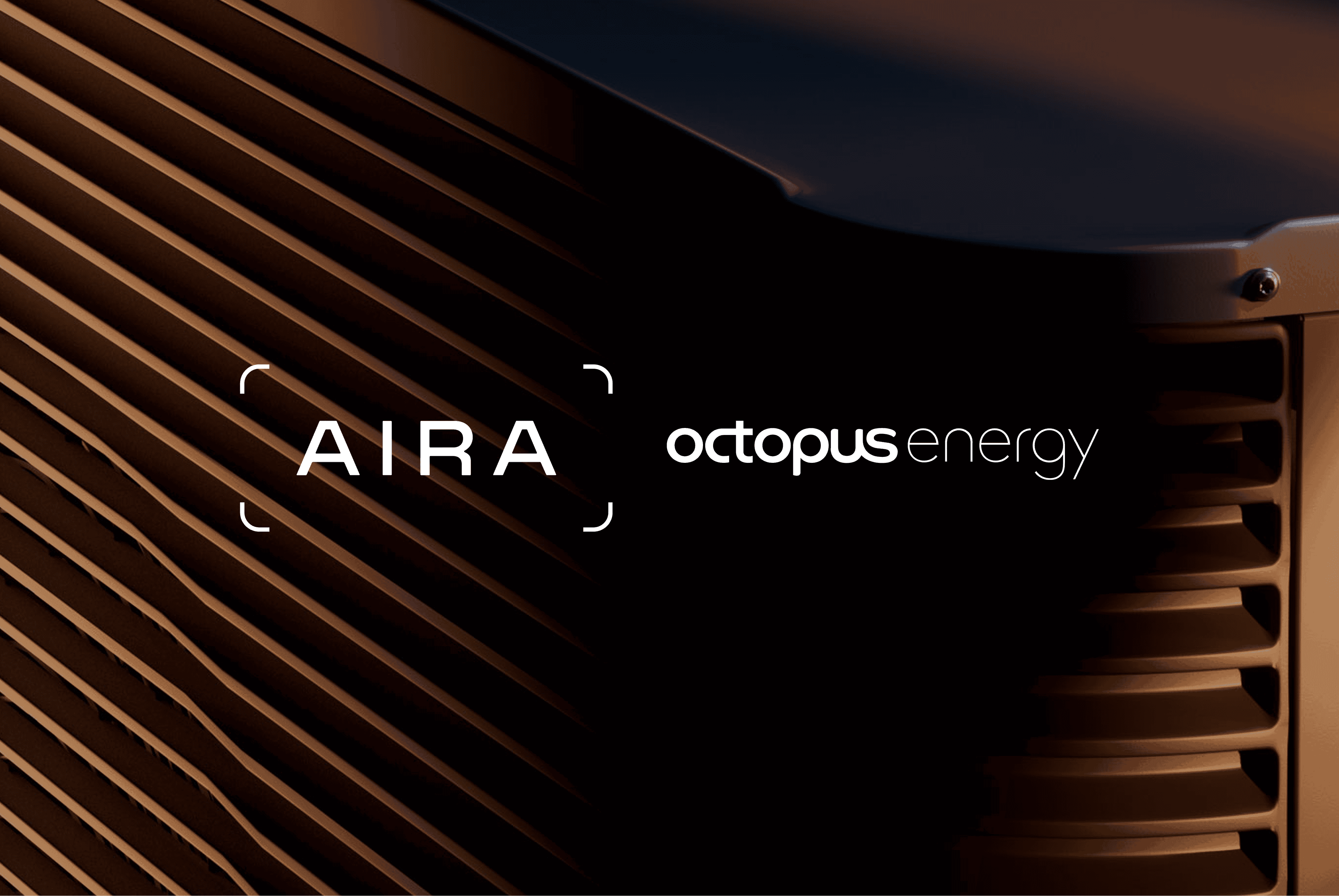 Aira and Octopus logo in front of a heat pump