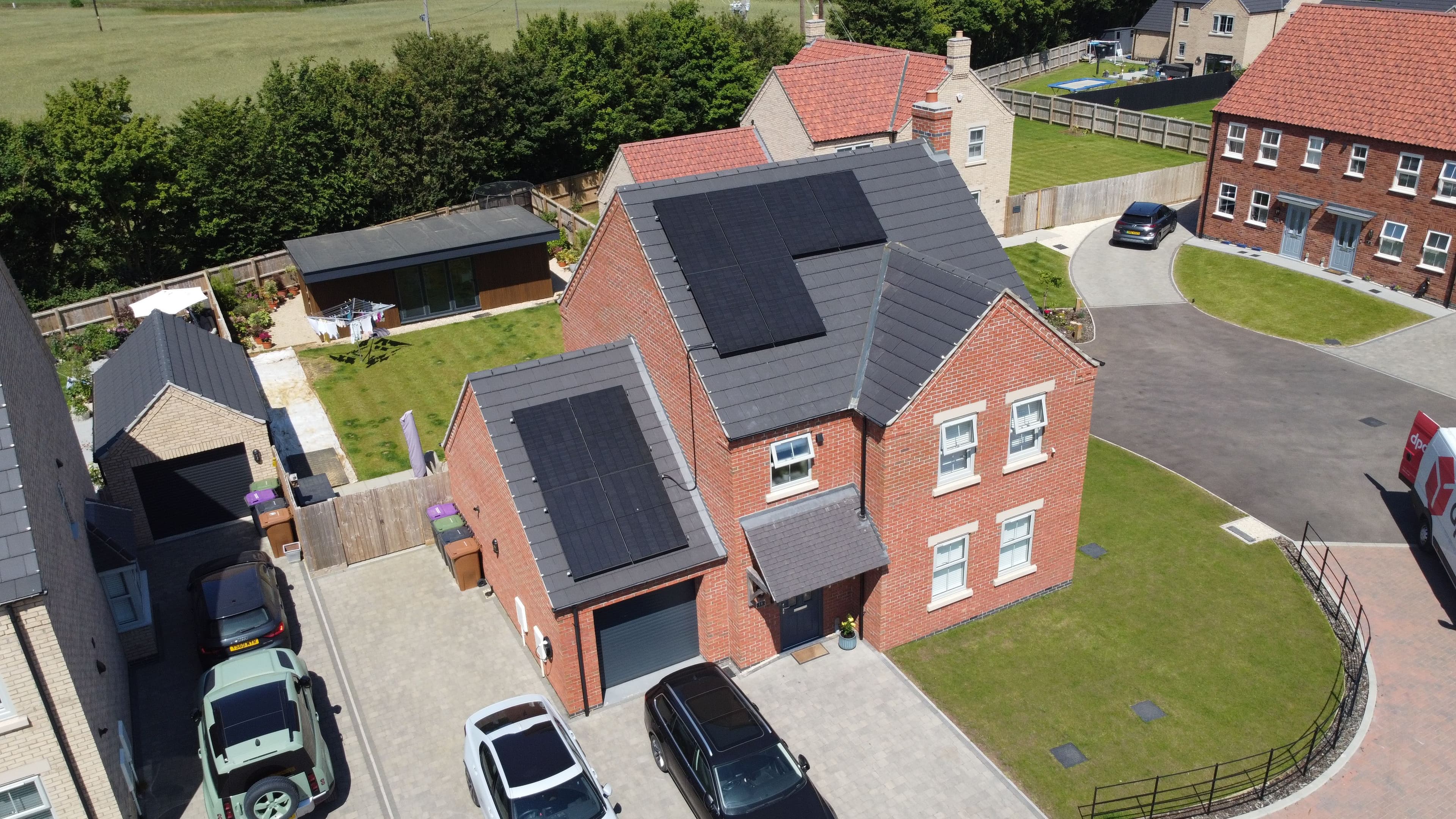 Solar panels on UK detached home