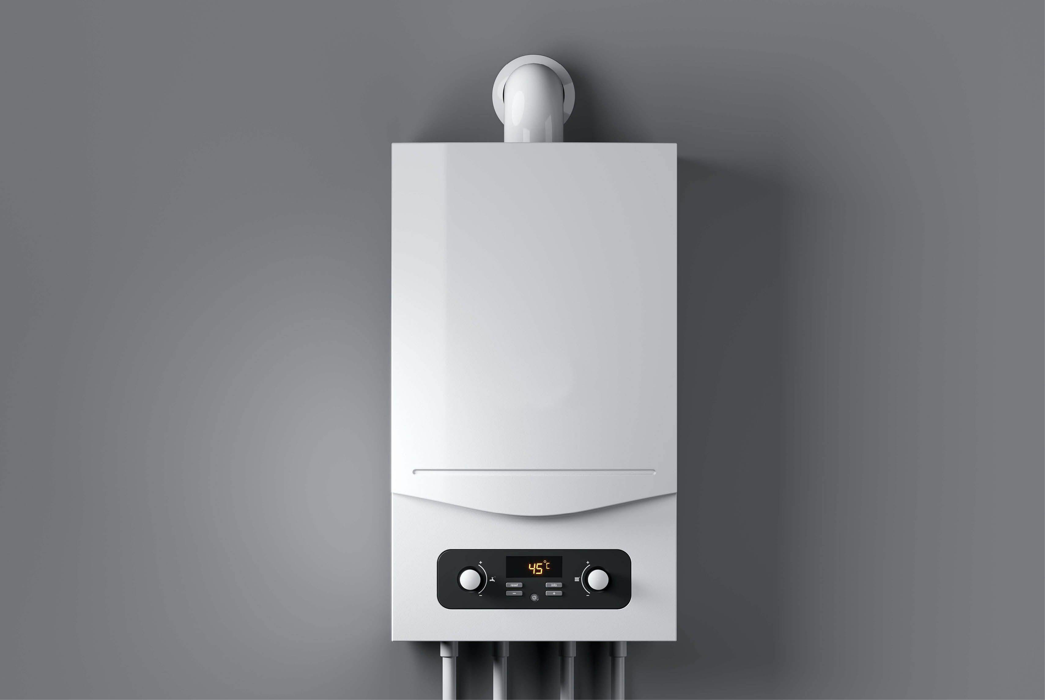 gas boiler mounted on a wall