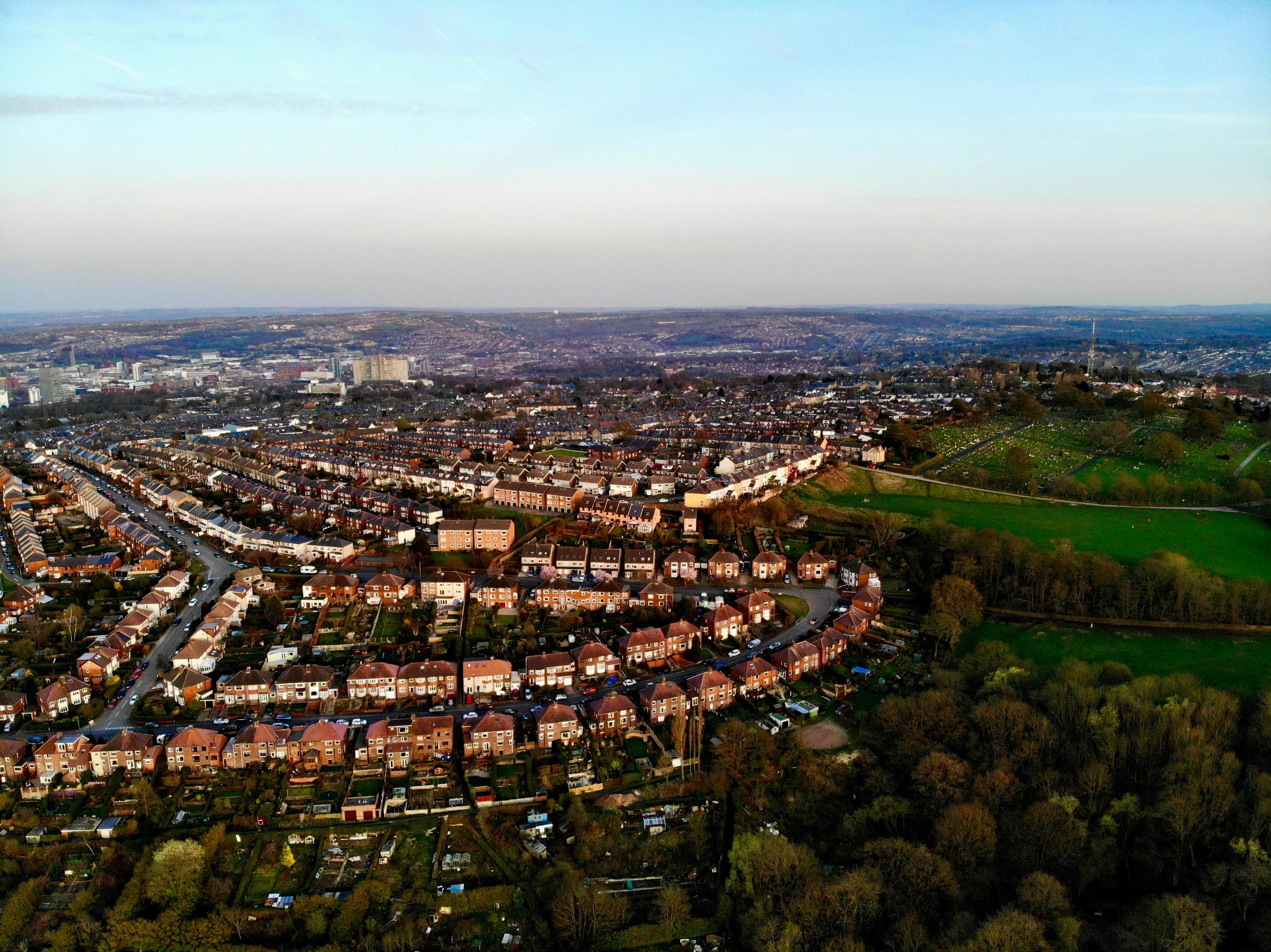 Aeriel view of Crookes in Sheffield