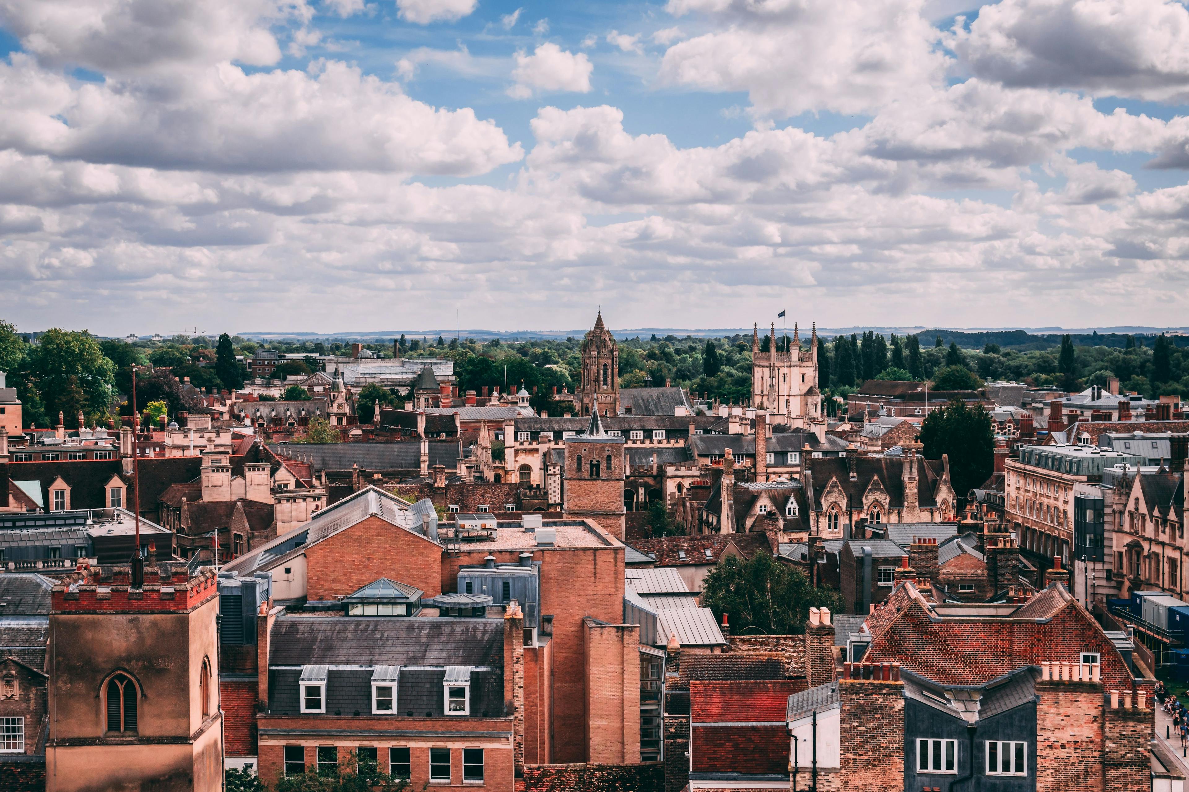 Aerial view of Cambridge, England