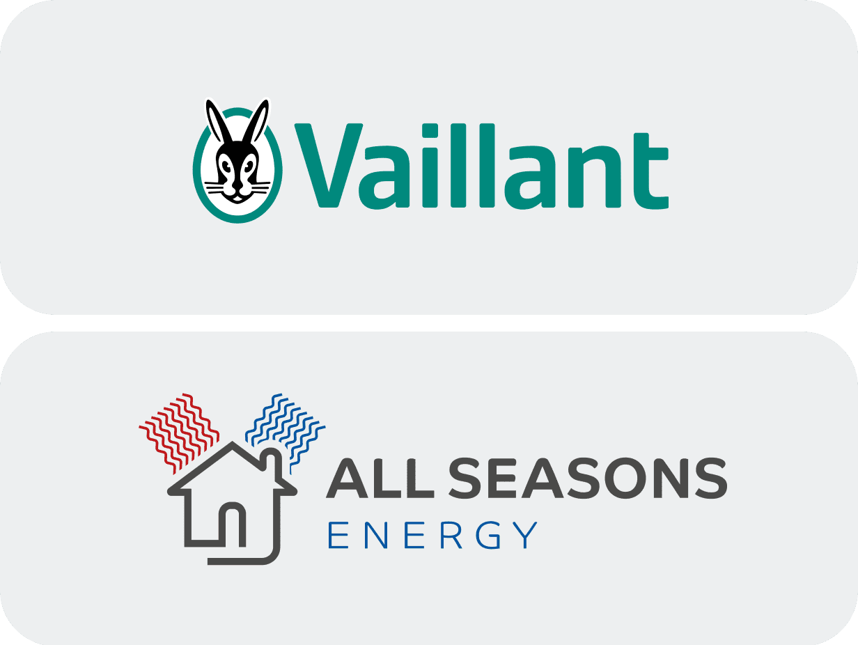 Vaillant logo above All Seasons Energy logo