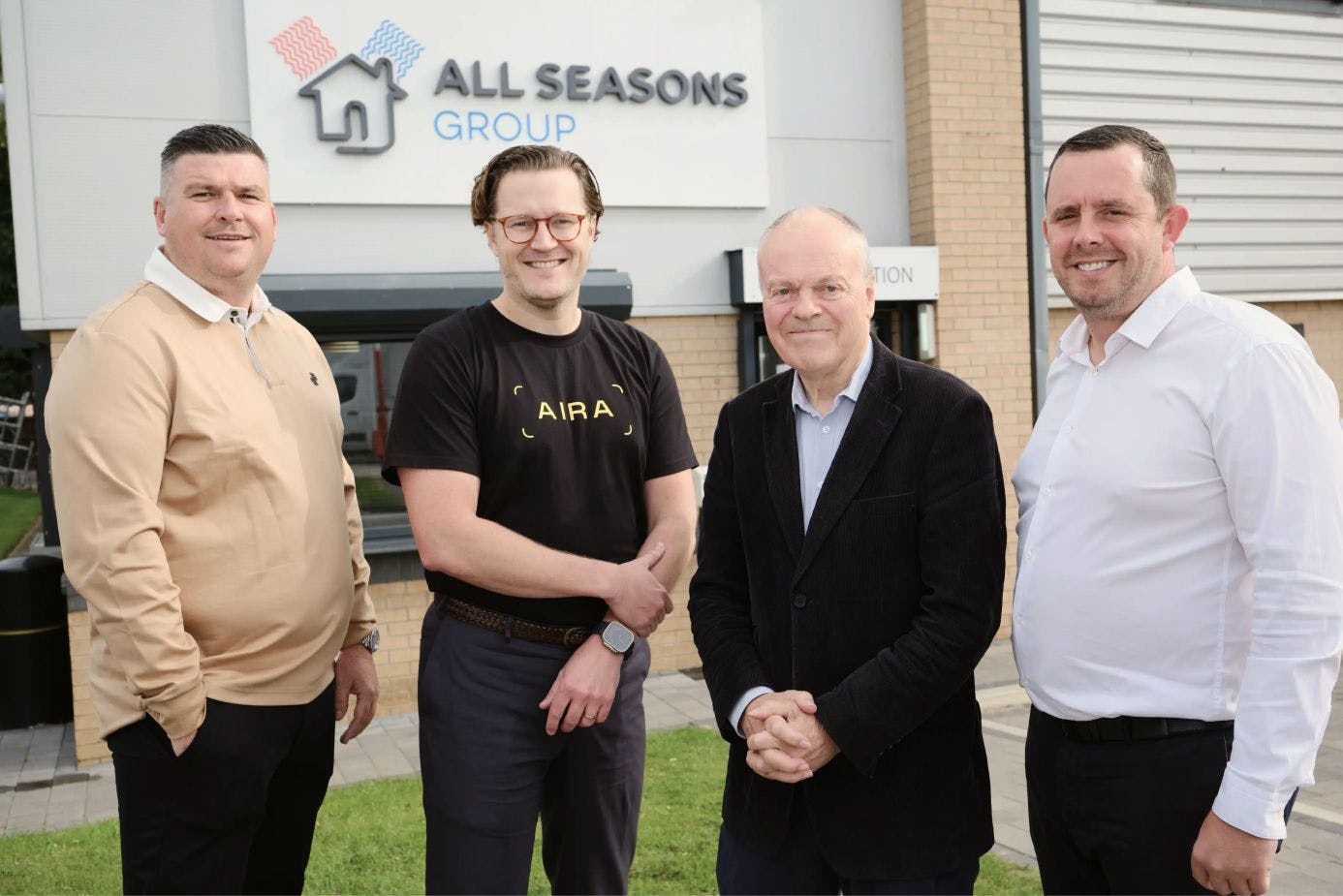 Aira UK CEO Daniel Särefjord with All Seasons Energy Directors Kevin Oldfield and Richard Moule and Clive Betts, MP for Sheffield South East and chair of the Levelling Up, Housing and Communities Committee